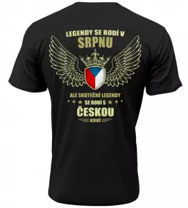 Pánské tričko zrození legendy v Srpnu černé