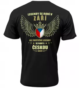 Pánské tričko zrození legendy v Září černé