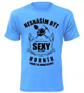 Pánské tričko nesnáším být sexy ale jsem horník azurové