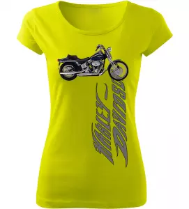 Dámské tričko s motorkou Harley Davidson limetkové