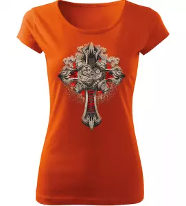 Dámské motorkářské tričko Motokříž oranžové