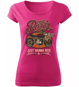 Dámské moto tričko Cafe Racer 1970 růžové