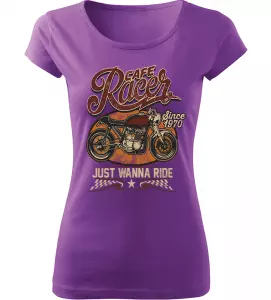 Dámské moto tričko Cafe Racer 1970 fialové