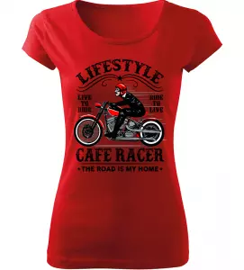 Dámské motorkářské tričko Lifestyle červené