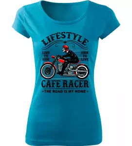Dámské motorkářské tričko Lifestyle tyrkysové
