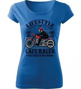 Dámské motorkářské tričko Lifestyle azurové