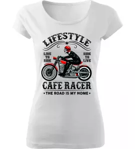 Dámské motorkářské tričko Lifestyle bílé