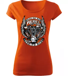 Dámské motorkářské tričko Rebel oranžové