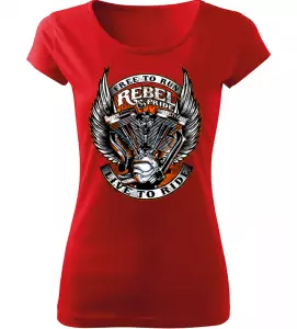 Dámské motorkářské tričko Rebel červené