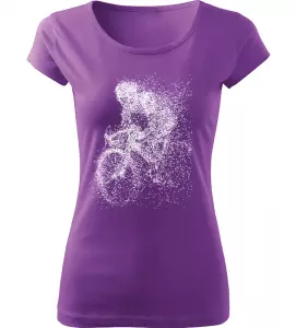 Dámské tričko s cyklistkou fialové