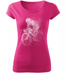 Dámské tričko s cyklistkou růžové