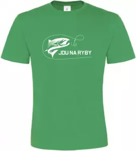 Pánské rybářské tričko Jdu na ryby zelené