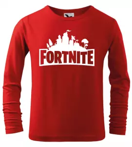 Dětské tričko Fortnite s dlouhým rukávem červené