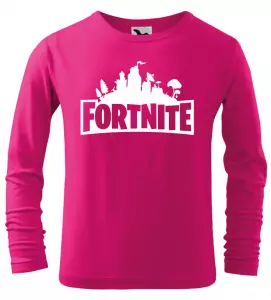 Dětské tričko Fortnite s dlouhým rukávem růžové