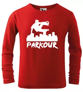 Dětské tričko Parkour originál s dlouhým rukávem červené