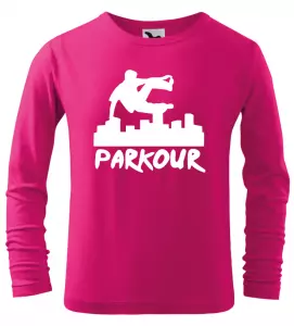 Dětské tričko Parkour originál s dlouhým rukávem růžové