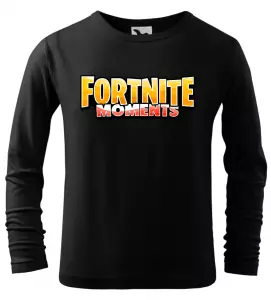 Dětské tričko Fortnite moments s dlouhým rukávem černé