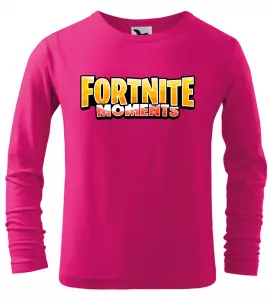 Dětské tričko Fortnite moments s dlouhým rukávem růžové
