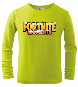 Dětské tričko Fortnite moments s dlouhým rukávem limetkové