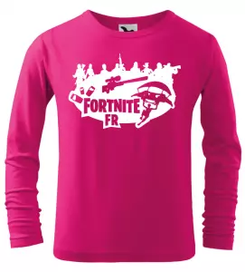 Dětské tričko Fortnite FR s dlouhým rukávem růžové
