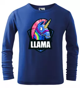 Dětské tričko Fortnite LLAMA s dlouhým rukávem modré