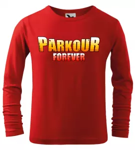 Dětské tričko Parkour Forever s dlouhým rukávem červené