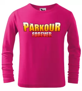 Dětské tričko Parkour Forever s dlouhým rukávem růžové