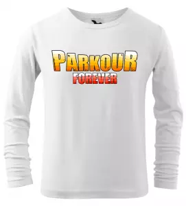 Dětské tričko Parkour Forever s dlouhým rukávem bílé
