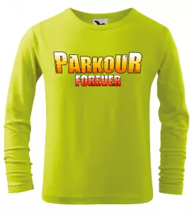 Dětské tričko Parkour Forever s dlouhým rukávem limetkové