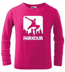 Dětské tričko Parkour city s dlouhým rukávem růžové