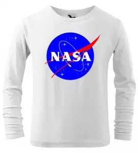 Dětské tričko s dlouhým rukávem NASA bílé