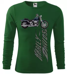 Pánské tričko s dlouhým rukávem Harley Davidson zelené