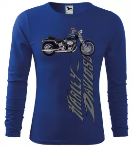 Pánské tričko s dlouhým rukávem Harley Davidson modré