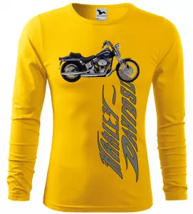 Pánské tričko s dlouhým rukávem Harley Davidson žluté