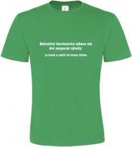 Pánské vtipné tričko Horolezecká výbava zelené