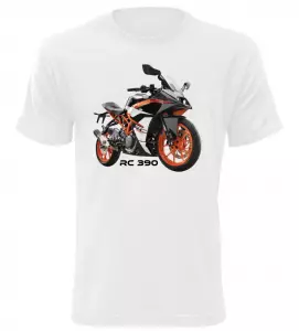 Pánské tričko s motorkou KTM RC 390 bílé