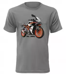 Pánské tričko s motorkou KTM RC 390 šedé
