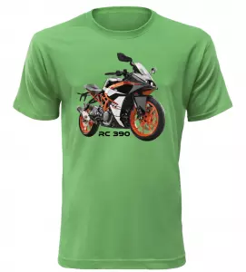 Pánské tričko s motorkou KTM RC 390 zelené