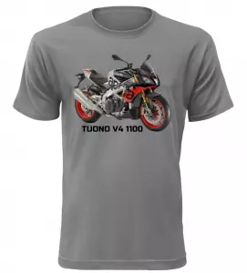 Pánské tričko s motorkou Aprilia Tuono V4 1100 šedé