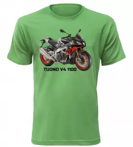 Pánské tričko s motorkou Aprilia Tuono V4 1100 zelené