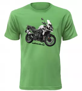Pánské tričko s motorkou Triumph Adventure zelené