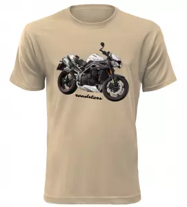 Pánské tričko s motorkou Triumph Roadsters pískové