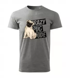 Pánské tričko s pejskem Crazy Pub Dude melírové
