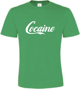 Pánské vtipné tričko Cocaine zelené