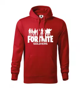 Pánská mikina cape Fortnite Soldiers červená