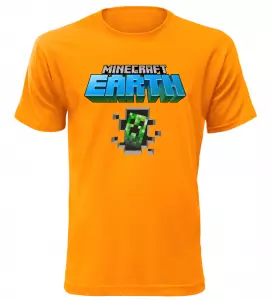 Tričko pro hráče Minecraft World oranžové