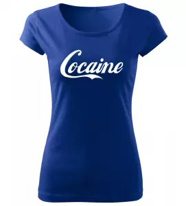 Dámské vtipné tričko Cocaine modré