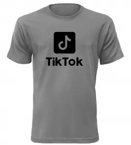 Pánské tričko s motivem Tik Tok šedé