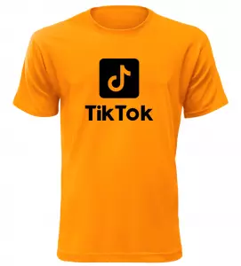 Pánské tričko s motivem Tik Tok oranžové