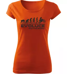 Dámské tričko Evoluce Motokrosu oranžové